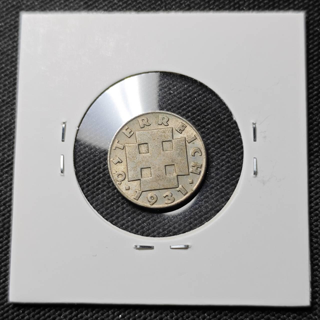 KK钱币收藏小铺  第383期  2月预留时间 周末发货  1931奥地利5格罗申镍币