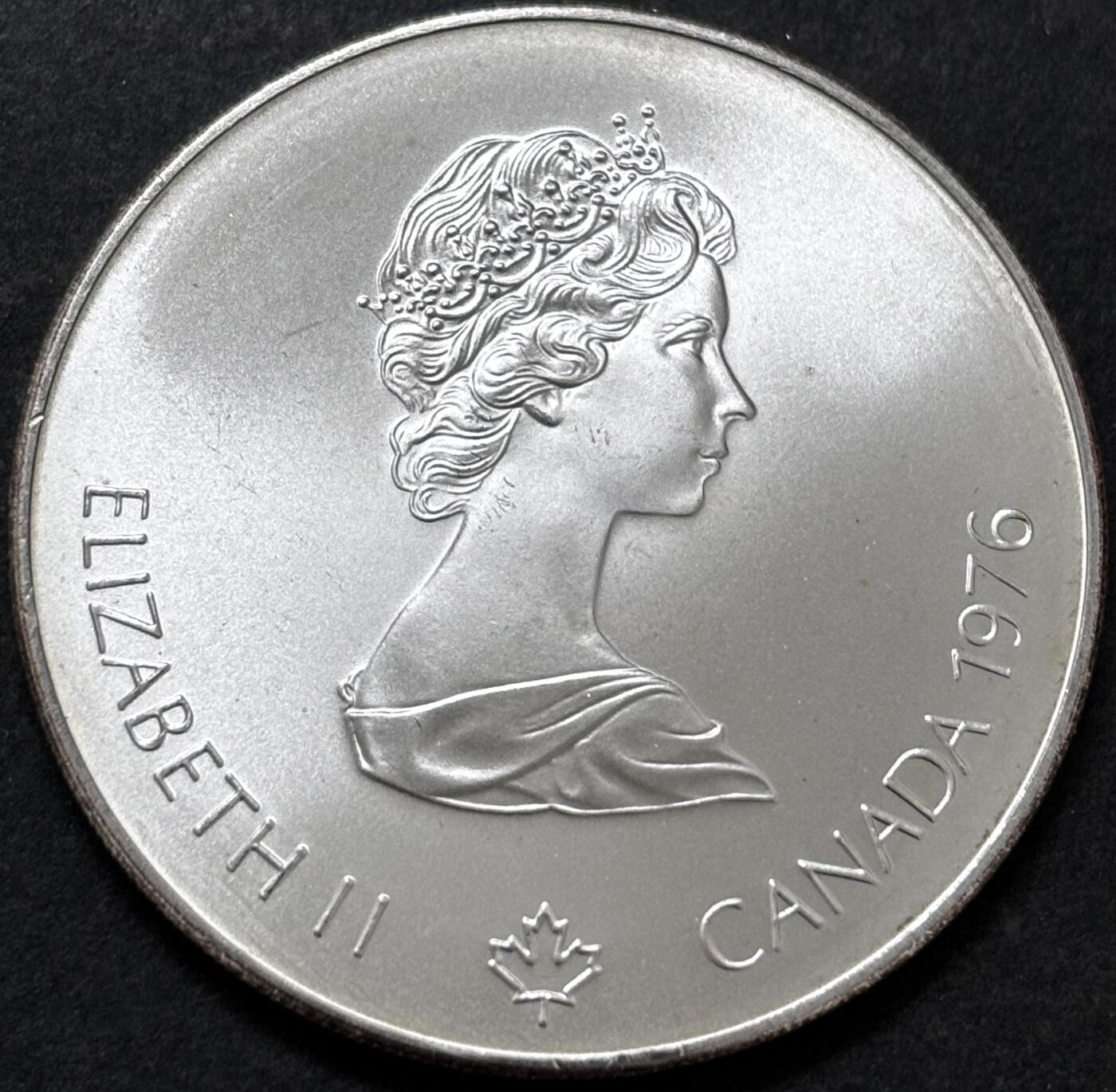 文馨钱币收藏 迎新纳福2026新年第一场（第 287 场）金银老铜币拍卖 原光品相 1976 年加拿大蒙特利尔第 21 届夏季奥林匹克运动会击剑系列 5 元纪念大银币 24.3 克 925 高银，品相可评级