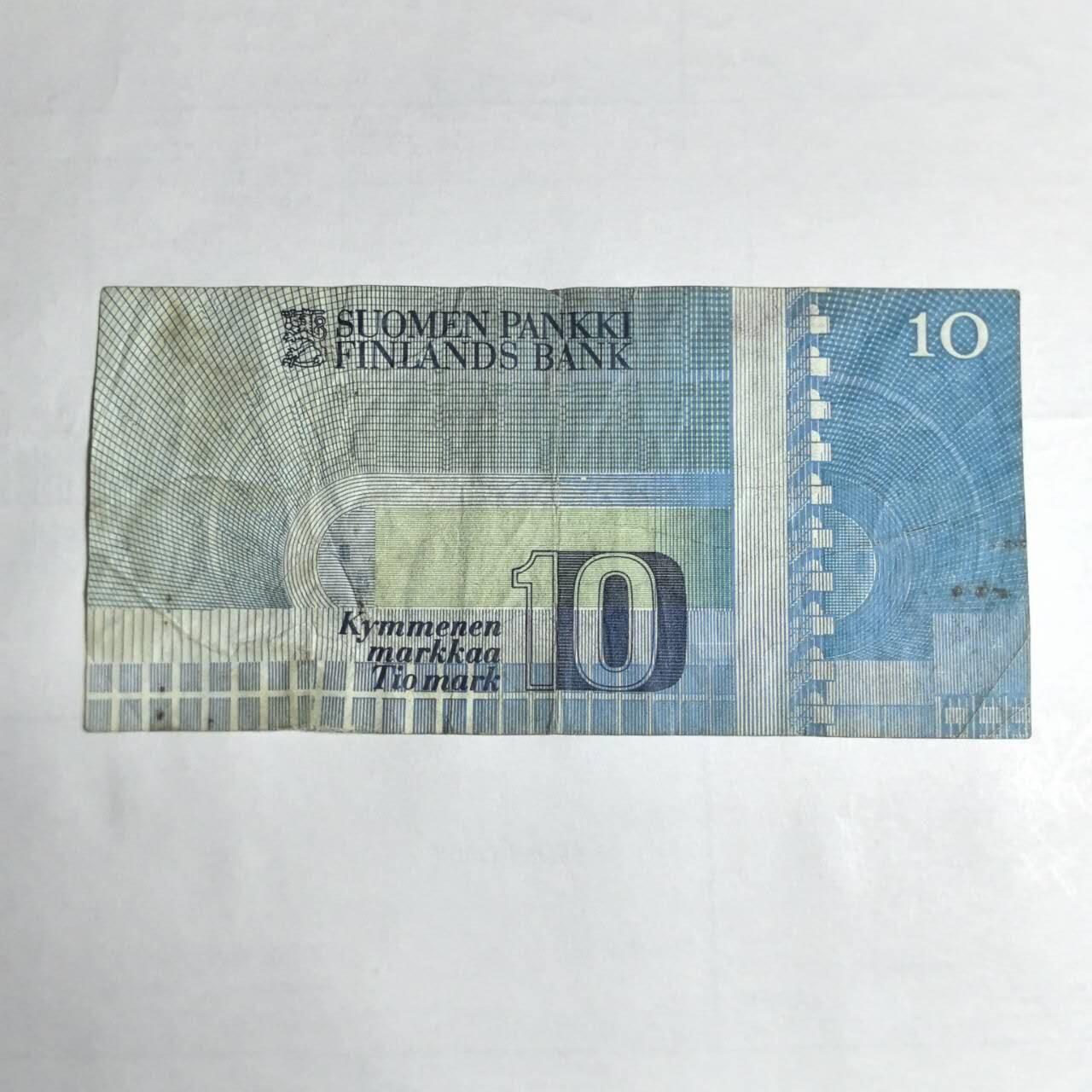 各国外币第106期 无佣金 芬兰10马克尾91（签名8）