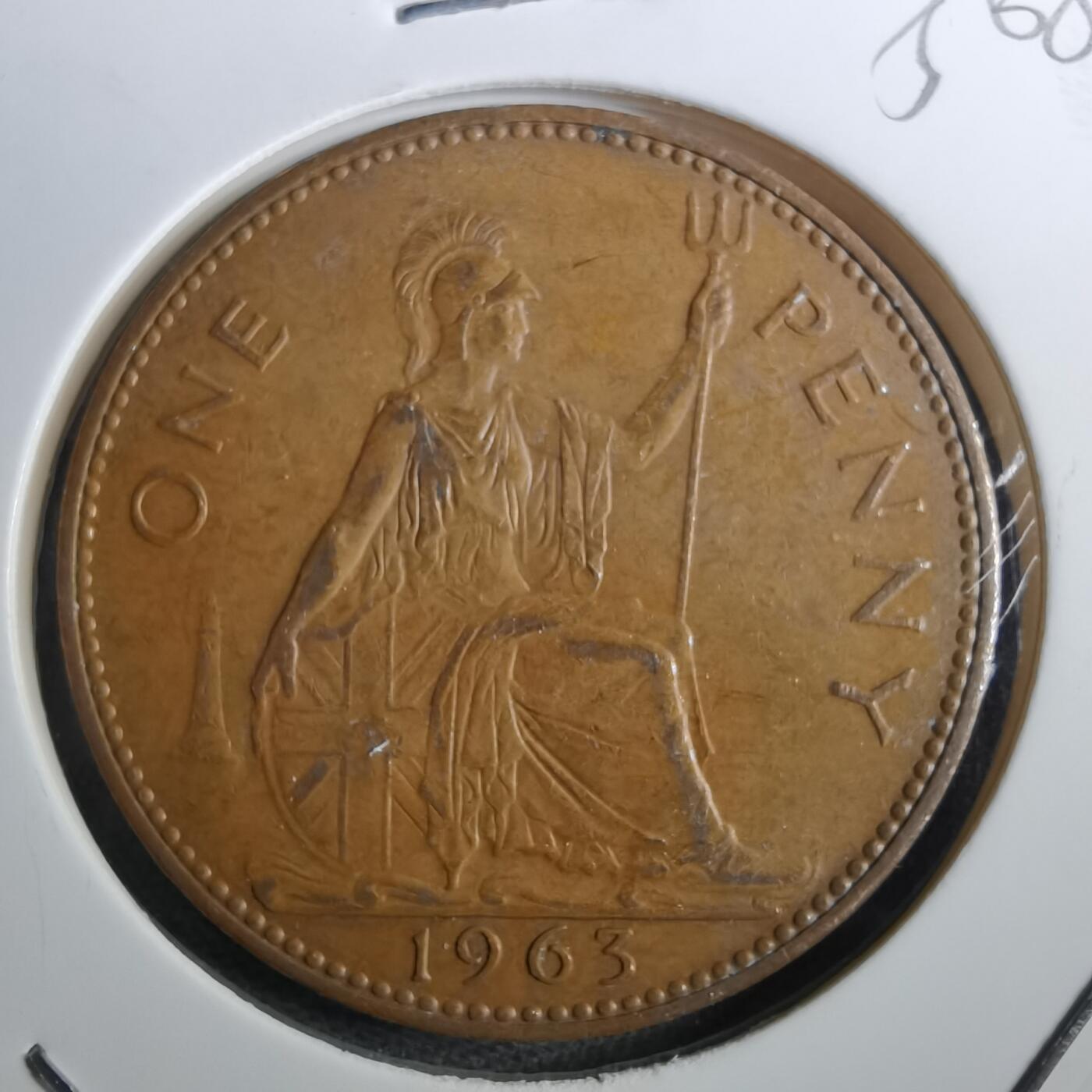 沼泽如烟--第950场 英国1963年1便士