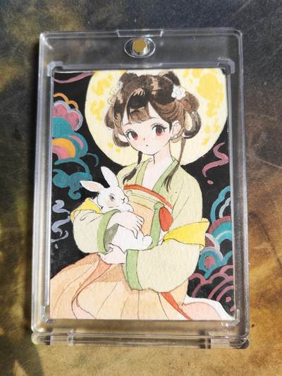 阳大大卡牌拍卖第90期（持续收拍品，周五晚上九点截拍，进群福利早知道） - 【手绘卡】卡联社 艺术家 豆 西游记 嫦娥兔兔