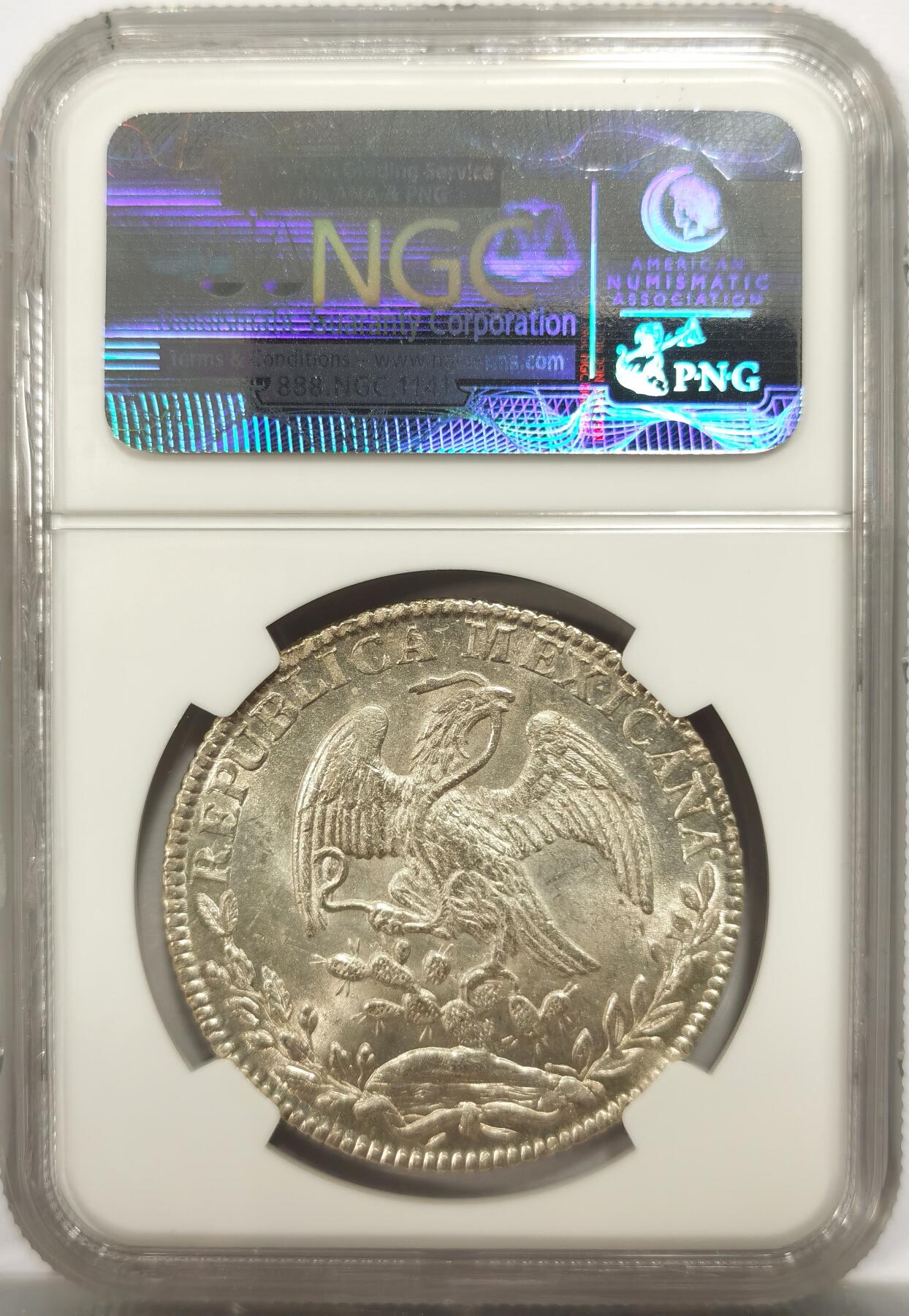 博洋堂“岁启嘉年”2026新年精品大拍专场暨第155期（全场包邮） NGC MS65 墨西哥Go1835 8里亚尔，鹰洋帽上带星版，NGC冠军分，早期鹰洋高分难得这枚曝光深打值得珍藏。