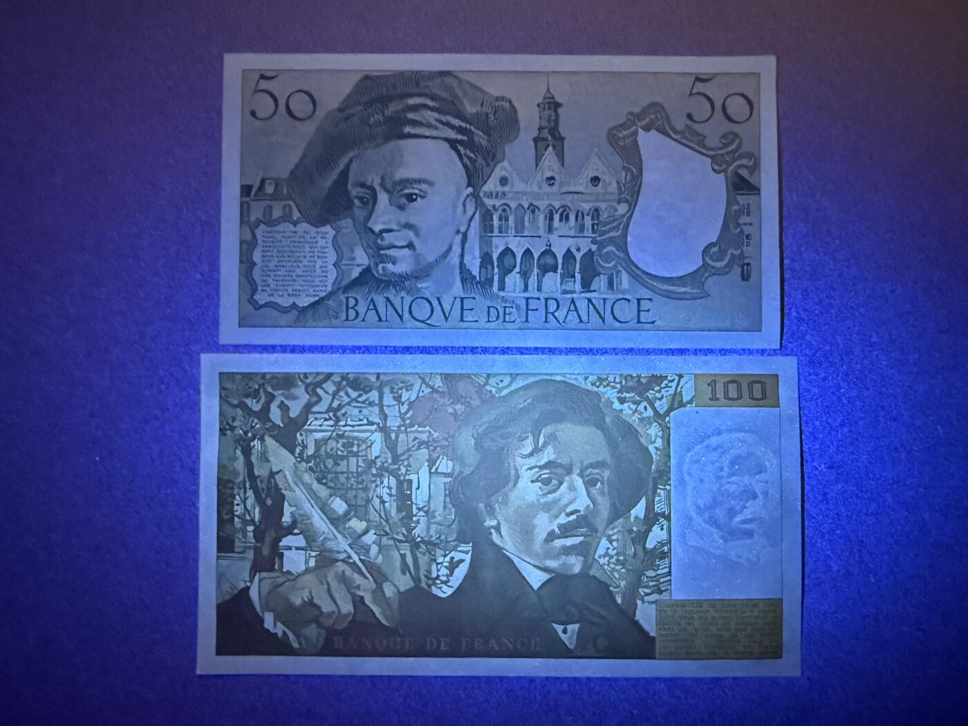 《艾美收藏》第227期-1.3周六外币黄金场-马年首拍 法国50、100法郎2张 UNC 全程无4