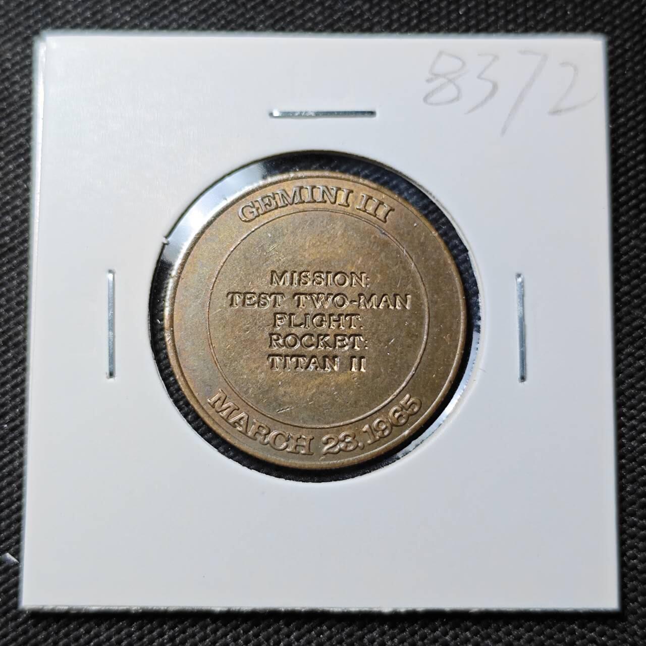 KK钱币收藏小铺  第383期  2月预留时间 周末发货  美国航天纪念铜章