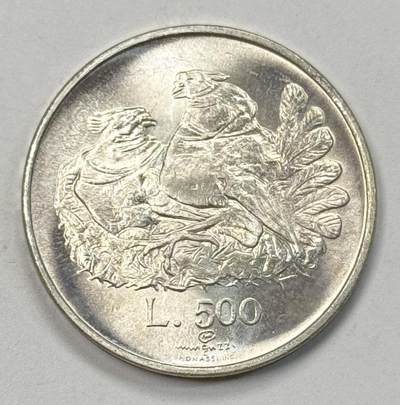 S&S Numismatic世界钱币-拍卖 第117期  - 圣马力诺1974年 动物系列-鸽子 500里拉纪念银币 11克835银