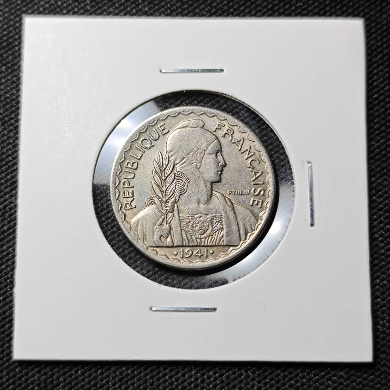 KK钱币收藏小铺  第383期  2月预留时间 周末发货  1941法属印支20分