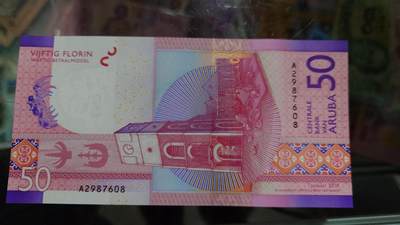 【新年五拍】世界钱币～微拍第226期暨2025年第66期   - 2019年阿鲁巴50元 全新绝品无4尾号608