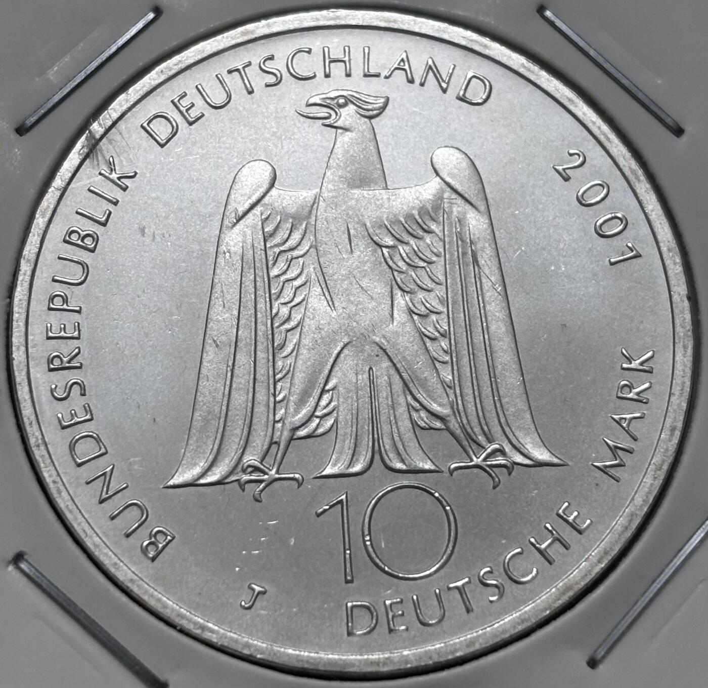 文馨钱币收藏 迎新纳福2026新年第一场（第 287 场）金银老铜币拍卖 原光品相2001 年德国阿尔伯特古斯塔夫洛津诞辰 200 周年 10 马克纪念大银币 15.5 克 925 高银，品相可评级