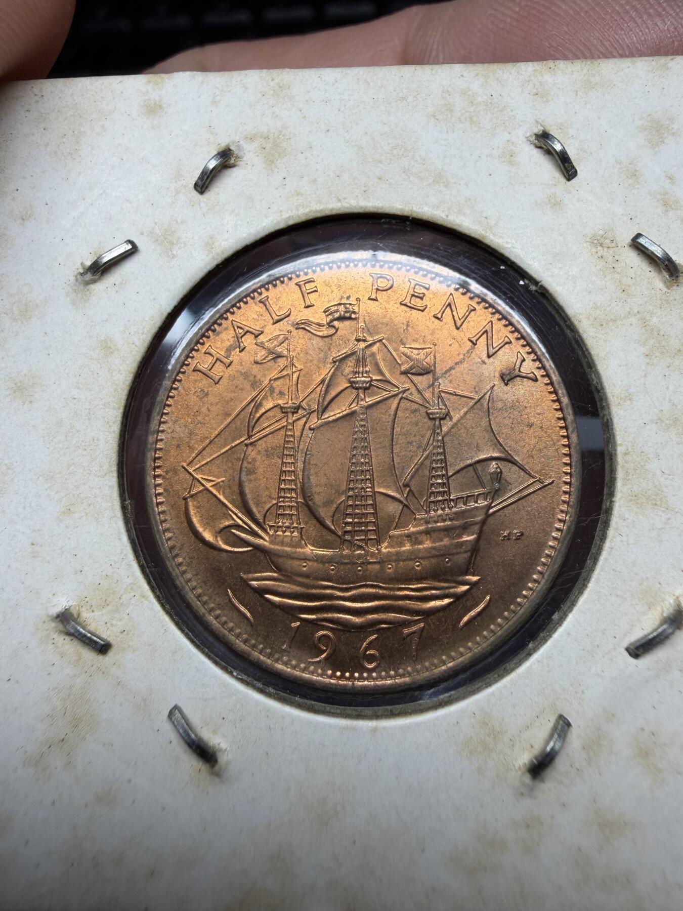 2025年集古藏今外币拍卖第十一期-第7场—（总第297拍），可以寄存60天，满160元包邮。 1967年英国半便士