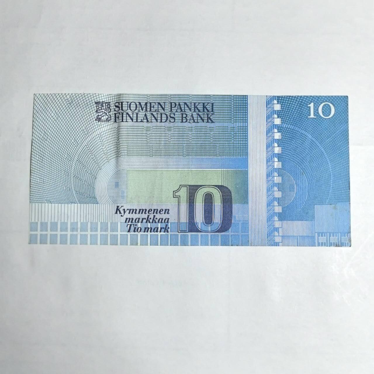 各国外币第106期 无佣金 芬兰10马克尾91（签名2）