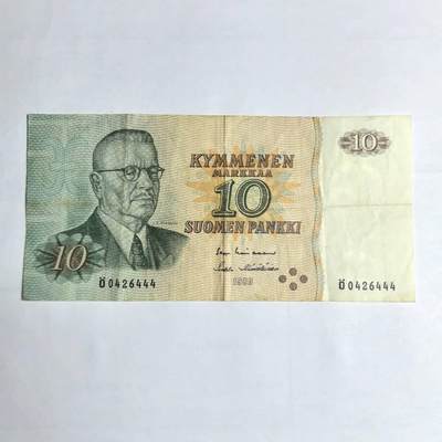 各国外币第106期 无佣金 - 芬兰10马克豹子号（签名1）