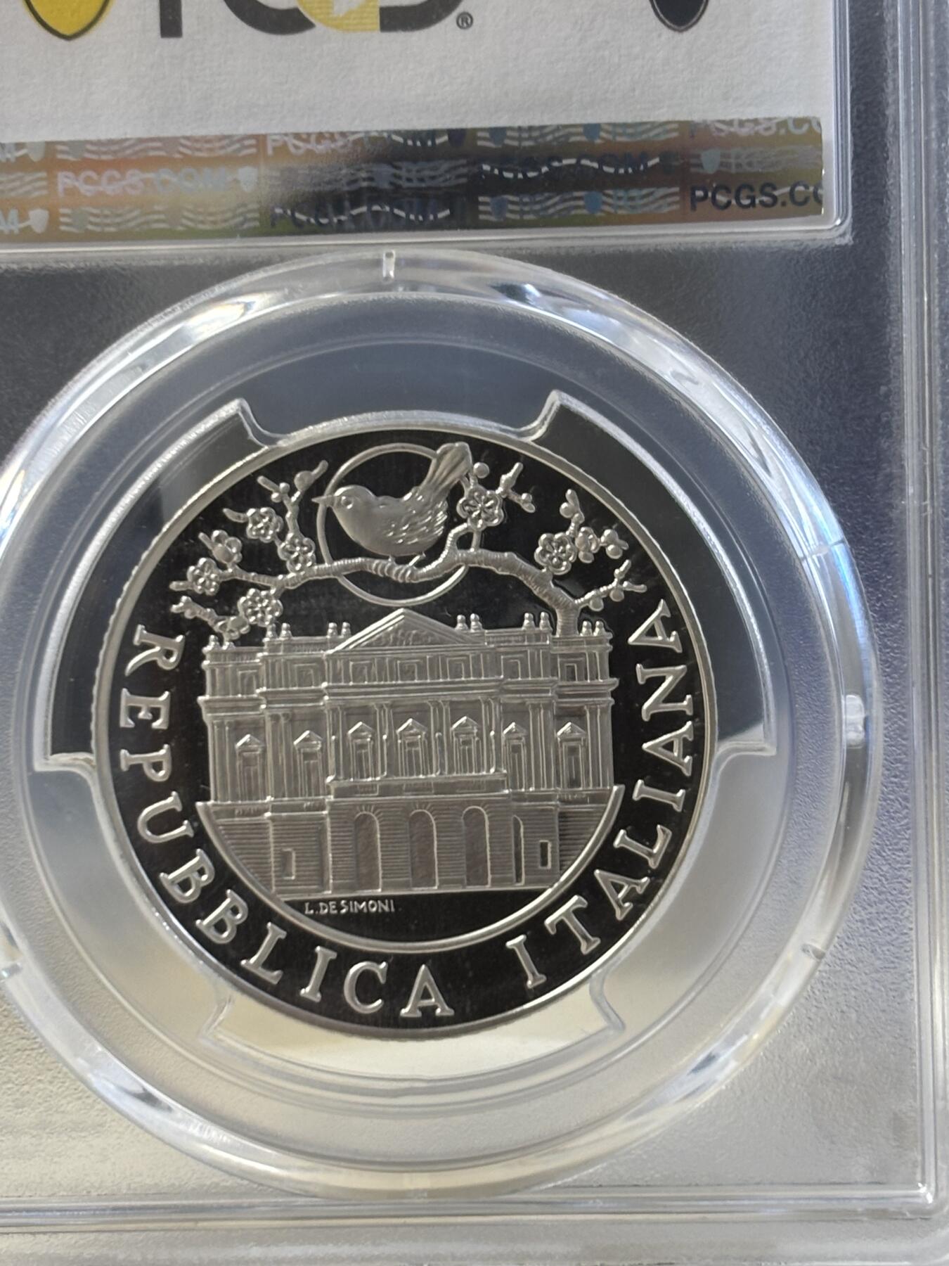 第186期拍卖 获奖币意大利2004年精制纪念银币歌剧蝴蝶夫人PCGS-PR68，18克，925银，