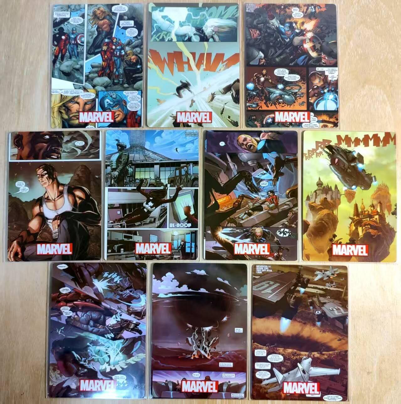 龙虎卡牌-七零场，2026首场，全场包邮！！（无佣金，周六结拍，欢迎送拍） 纱布闪9张全 美漫卡牌 漫威超级英雄系列第一弹 一套 (卡背漫画剧情分镜)