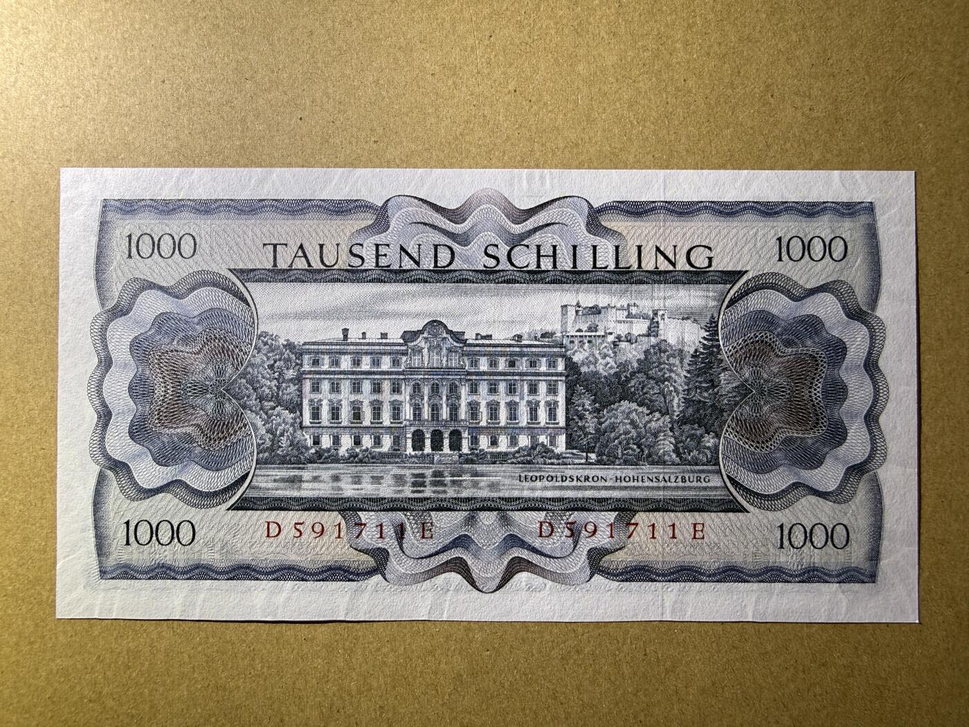 《艾美收藏》第227期-1.3周六外币黄金场-马年首拍 奥地利1000先令 UNC 1966年 奥地利女作家苏特纳 无4绝品