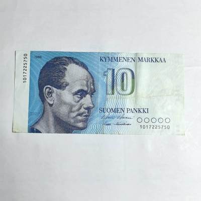 各国外币第106期 无佣金 - 芬兰10马克尾50（签名3）