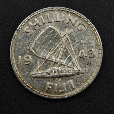 【淘币小摊】限时拍第八百三十九拍  散币银币场  满百包邮可预留两周  周一统一发货  - 斐济1943年乔治六世一先令银币参考银价47