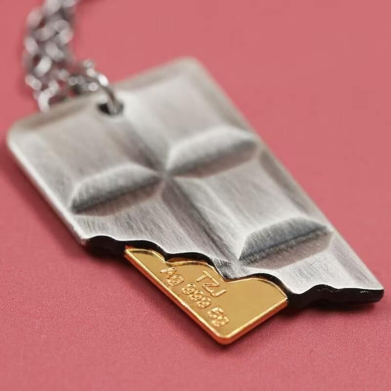 【现货】爱情见证巧克力5克银条吊坠送给你爱的人