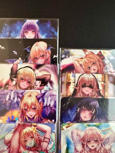 NO.20.5 好又多妹卡大赏，祝你新年旺桃花~只能从此链接进的专场！新店点关注不迷路~每周一站式配齐，方便凑单！（周5晚9点截拍，卖家送拍免费！） - 动漫美女卡牌 魅惑纹身-契约兽 懂的自然懂 第一弹一套9张 彩闪