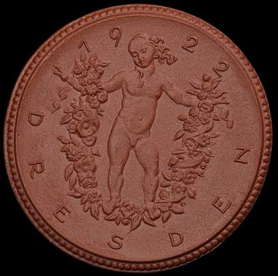 修遠堂世界钱币第一百期 - 1922 年德国紧急时期德累斯顿20马克陶瓷币 41.30mm，11.36g，完全未流通