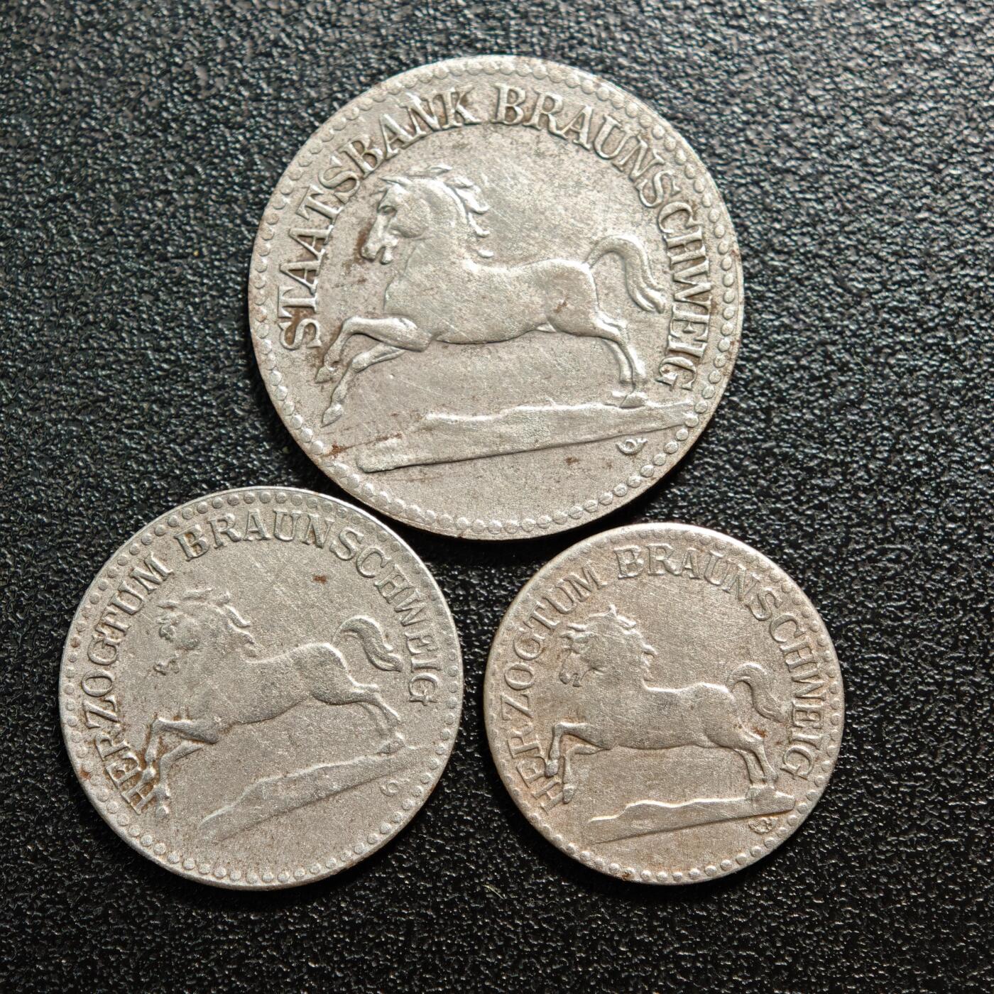 【德藏】世界币章拍卖第160期 德国 德紧硬币 3枚一组