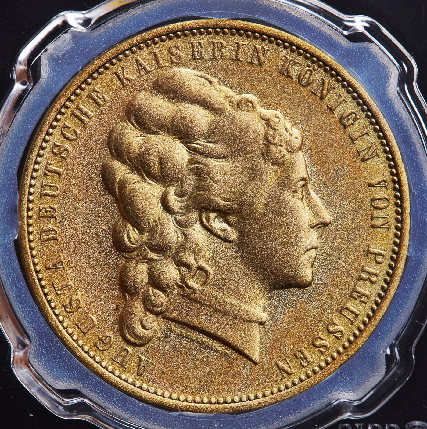 【俄甄集藏】2026年(046)01-07 星期三 晚 19:30 全场包邮 德国1875年纪念科隆国际园艺博览会镀金大铜章，信泰 MS64，设计精美，底板凝霜，金水足，标签错误