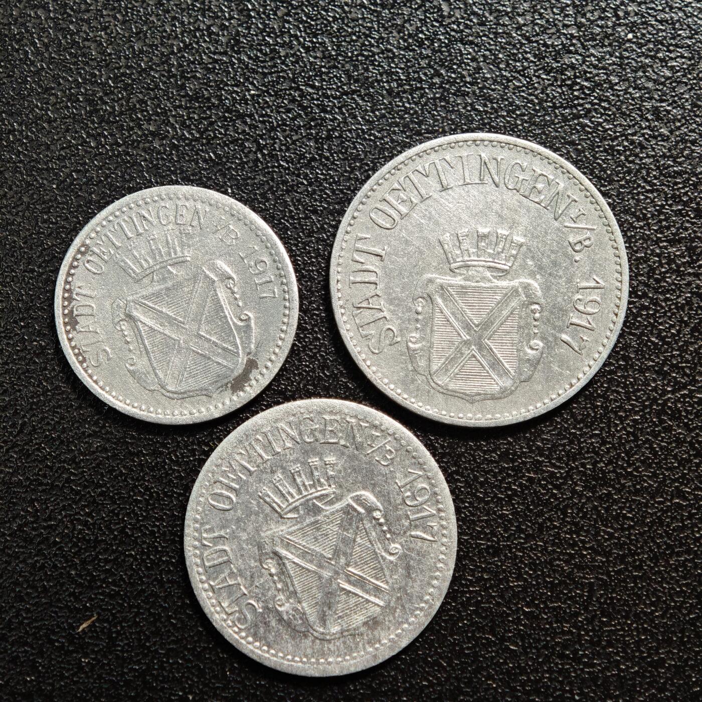 【德藏】世界币章拍卖第160期 德国 德紧硬币 3枚一组