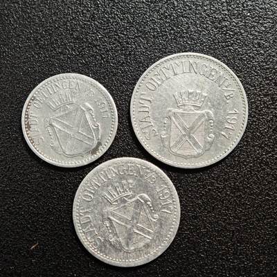 【德藏】世界币章拍卖第160期 - 德国 德紧硬币 3枚一组