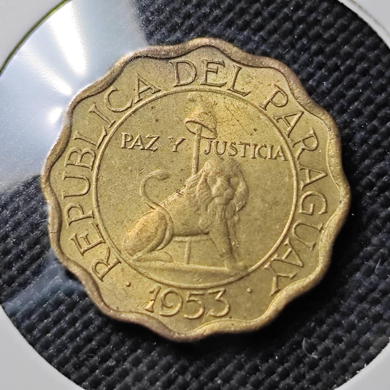 KK钱币收藏小铺  第384期  2月预留时间 周末发货  1953巴拉圭10分铜币