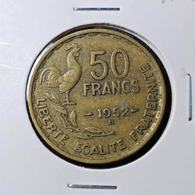 KK钱币收藏小铺  第384期  2月预留时间 周末发货 -  法国50法郎铜币