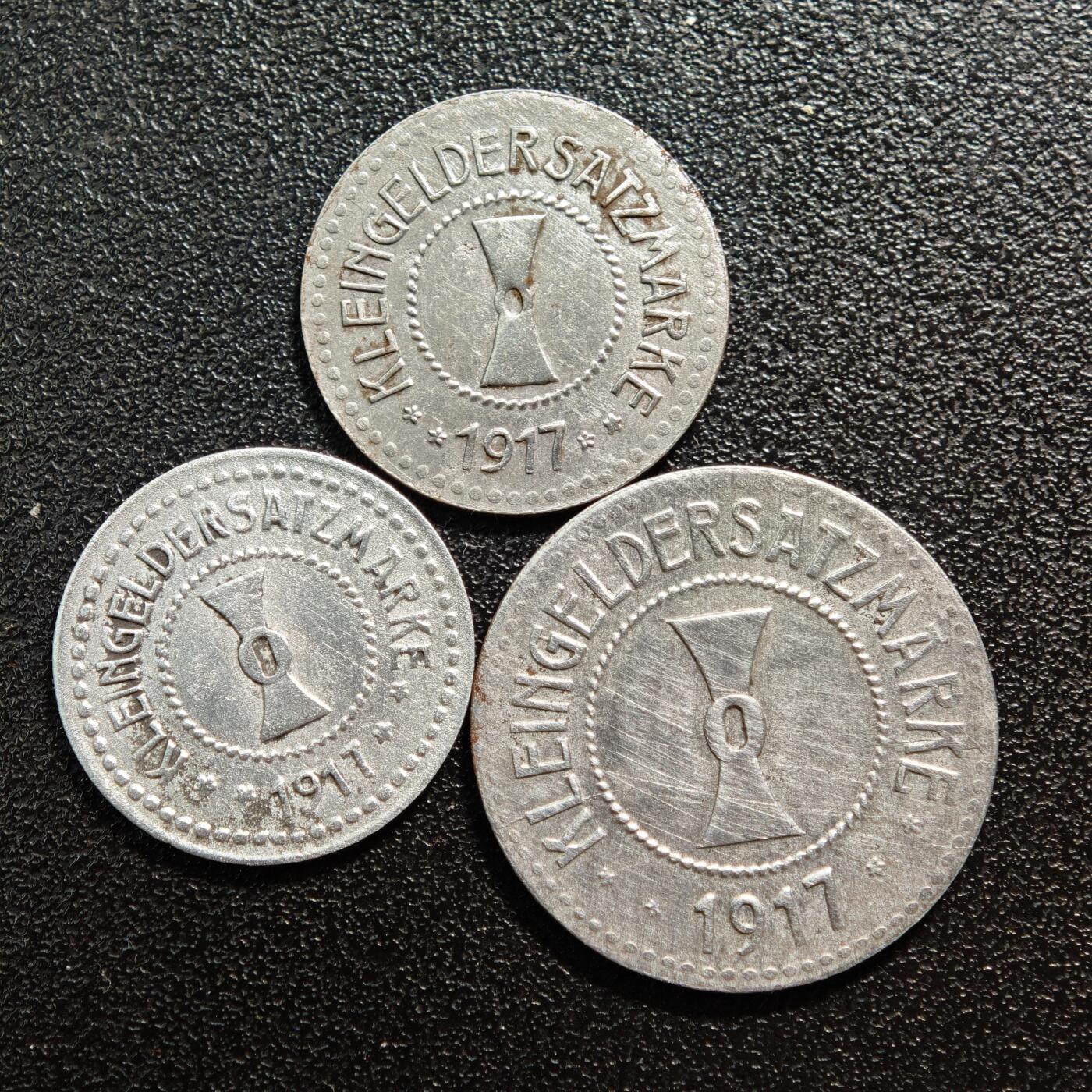 【德藏】世界币章拍卖第160期 德国 德紧硬币 3枚一组