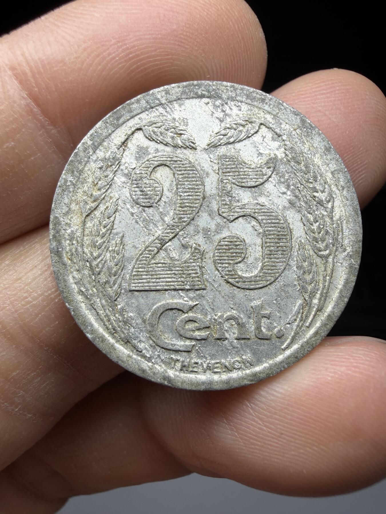 2026年集古藏今外币拍卖第一期-第1场—（总第298拍），可以寄存60天，满160元包邮。 1921年法国商会代币，25分