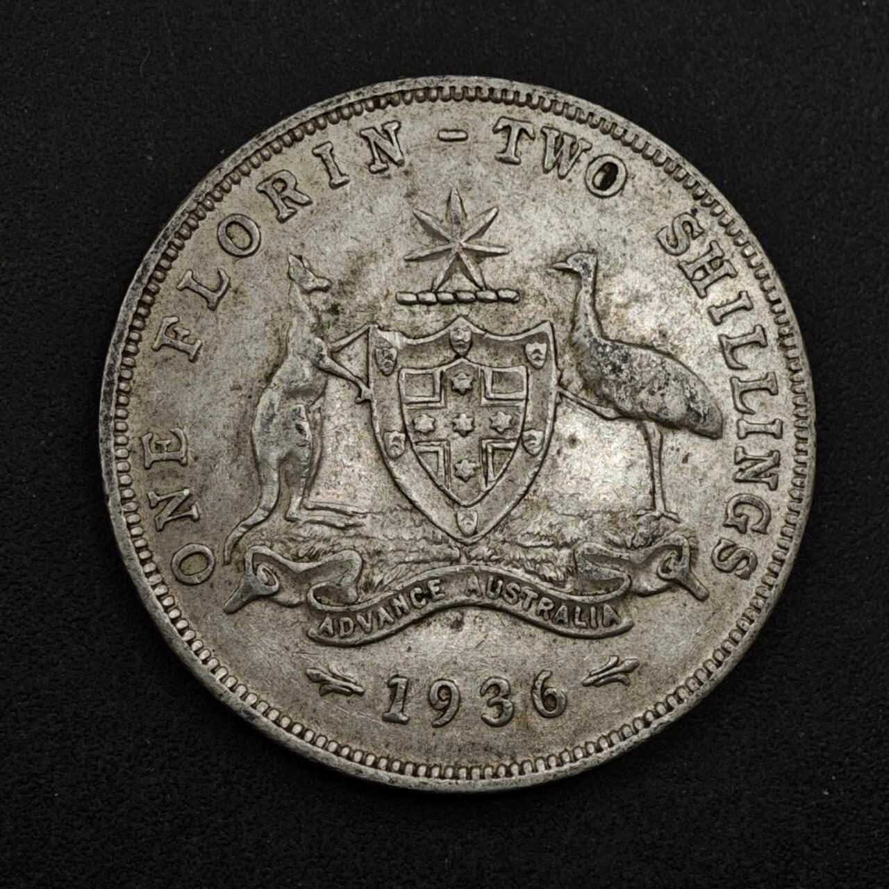 【淘币小摊】限时拍第八百三十九拍  散币银币场  满百包邮可预留两周  周一统一发货  澳大利亚1936年乔治五世弗洛林银币参考银价175