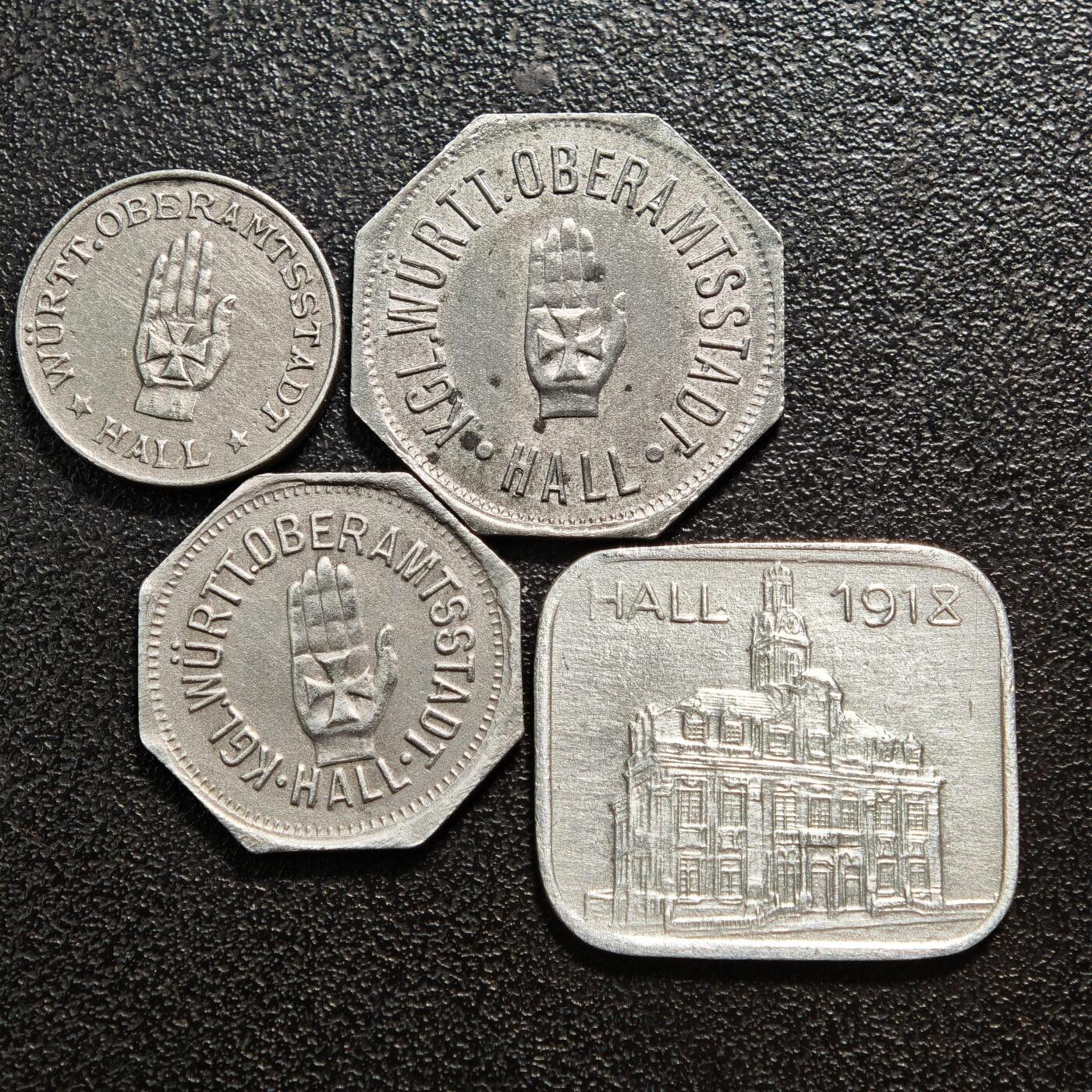 【德藏】世界币章拍卖第160期 德国德紧硬币 4枚一组