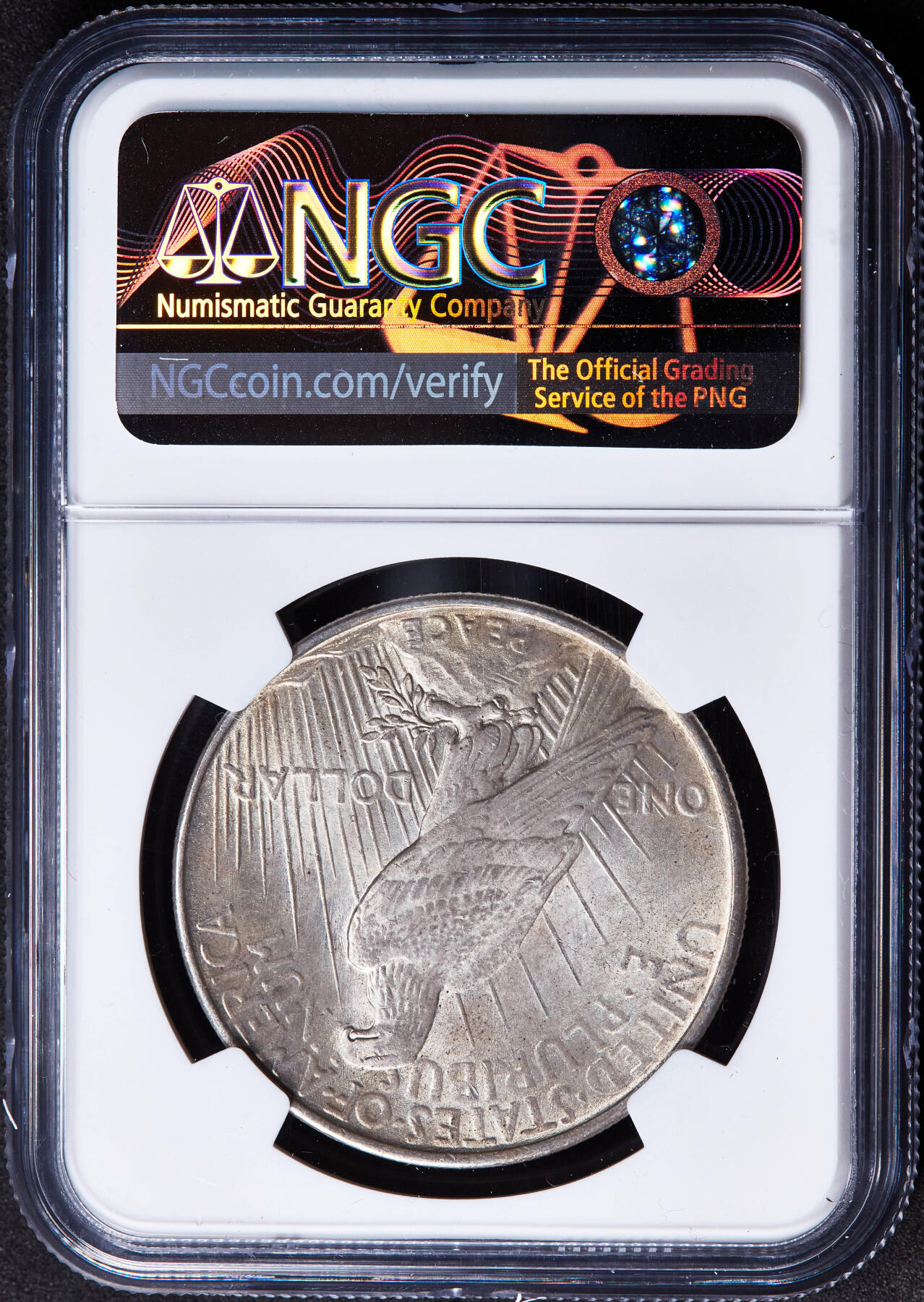 【俄甄集藏】2026年(046)01-07 星期三 晚 19:30 全场包邮 美国1925年和平1美元大银币，NGC MS63，黄油彩，车轮转光，少见年份