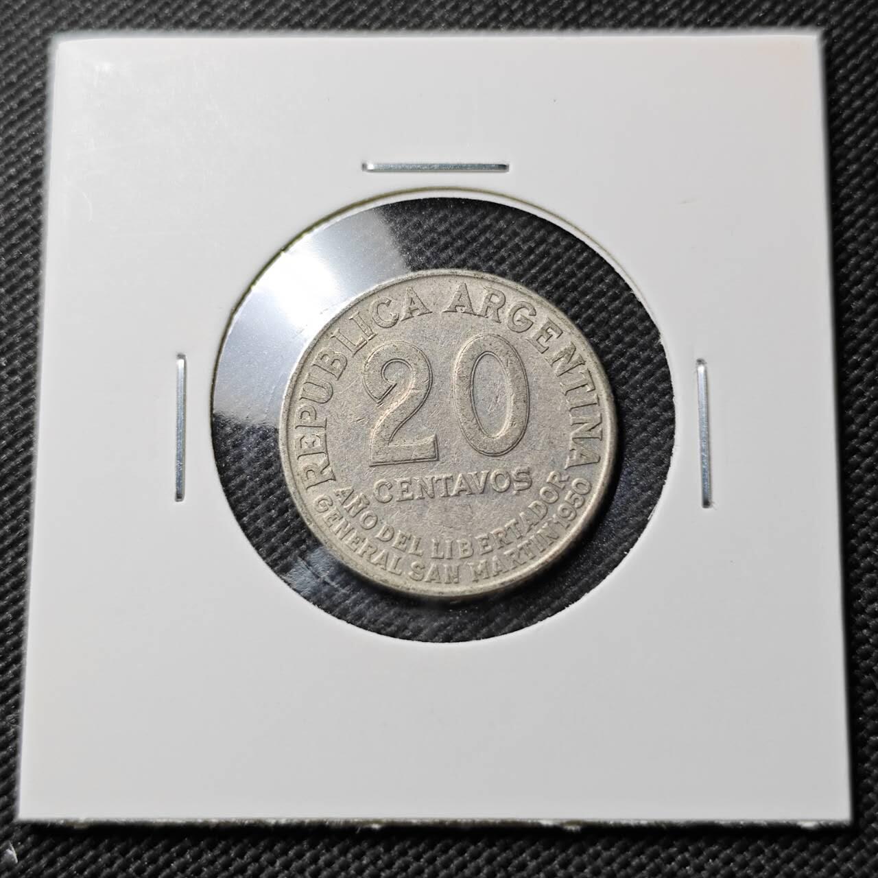 KK钱币收藏小铺  第384期  2月预留时间 周末发货  阿根廷20分纪念币