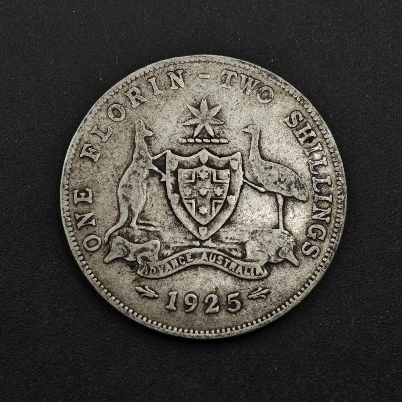 【淘币小摊】限时拍第八百三十九拍  散币银币场  满百包邮可预留两周  周一统一发货  澳大利亚1925年乔治五世弗洛林银币参考银价175