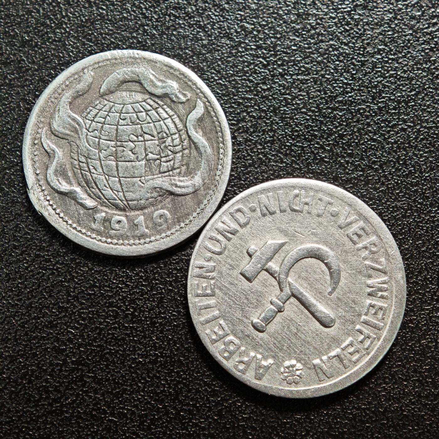 【德藏】世界币章拍卖第160期 德国 德紧硬币 2枚一组