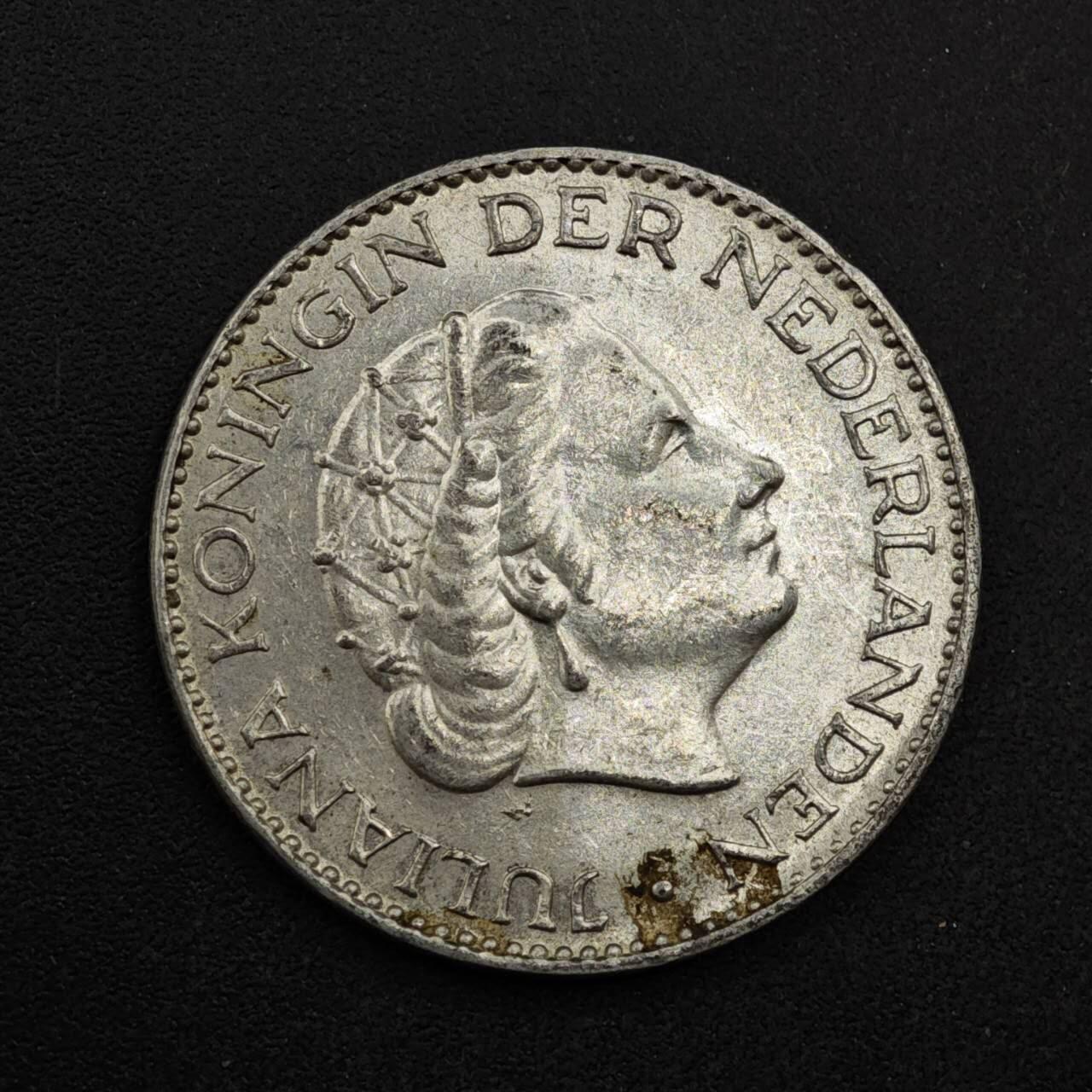 【淘币小摊】限时拍第八百三十九拍  散币银币场  满百包邮可预留两周  周一统一发货  荷兰1956年1盾银币 参考银价78