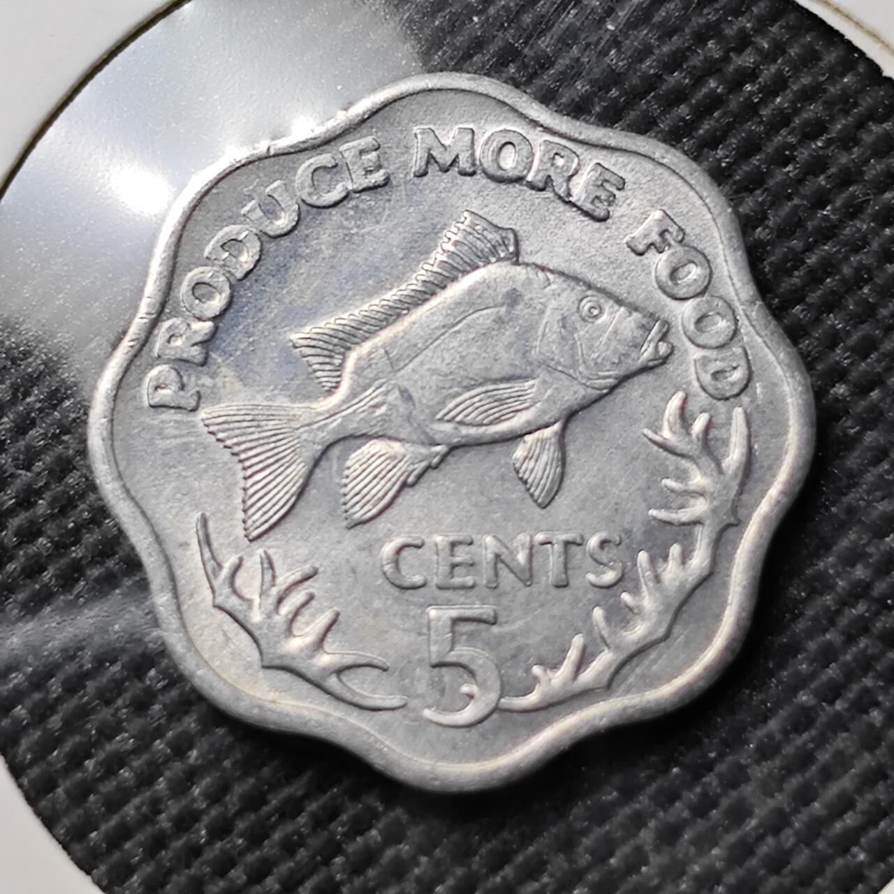 KK钱币收藏小铺  第384期  2月预留时间 周末发货  1977塞舌尔5分 