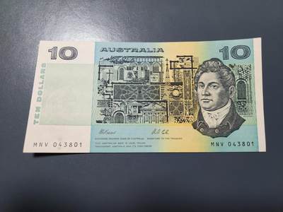 1月2号晚上8点 外国纸币自动截拍第78场 - 澳大利亚10元 近新极美品 签名1