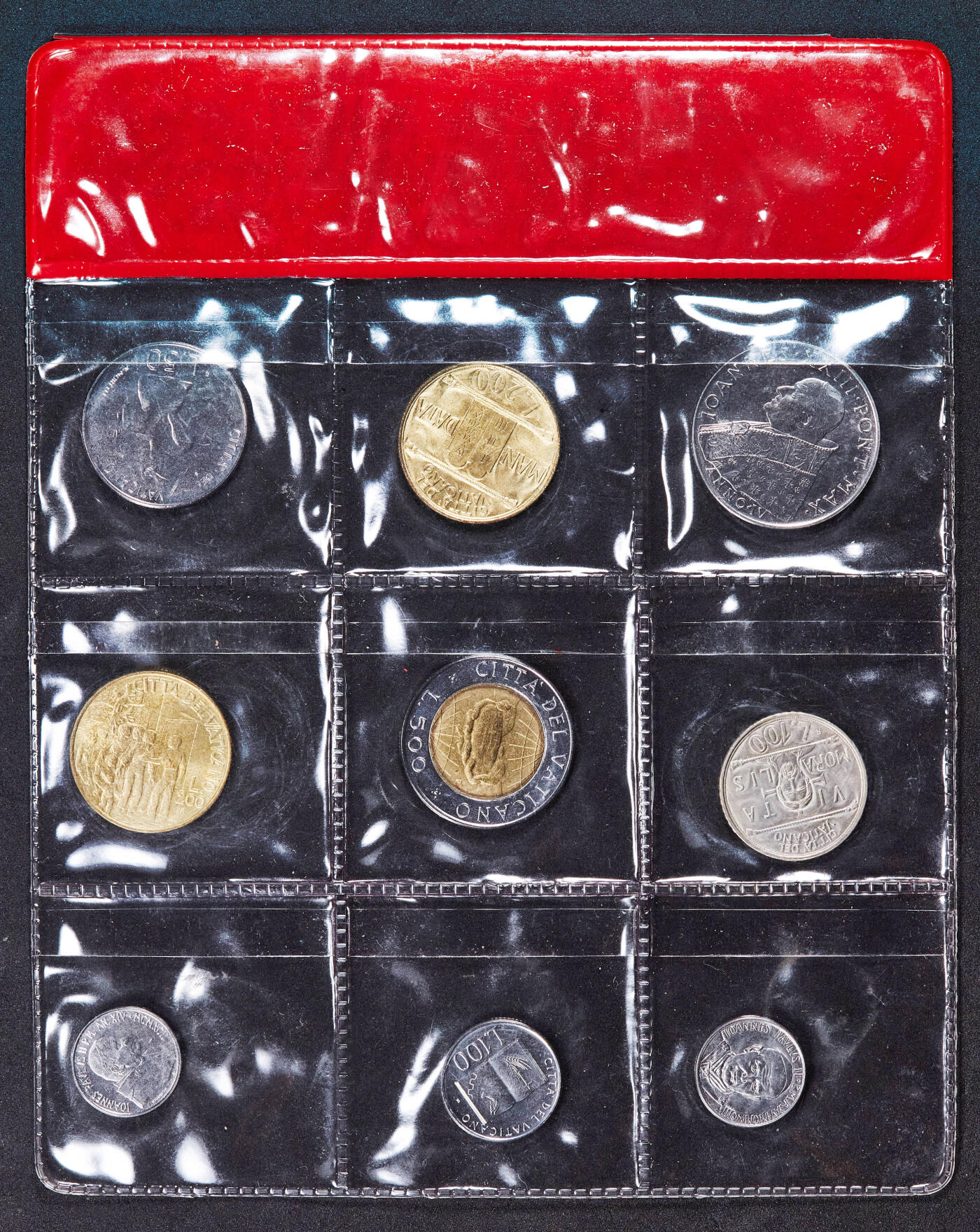 【俄甄集藏】2026年(046)01-07 星期三 晚 19:30 全场包邮 梵蒂冈1997年教皇约翰·保罗二世10里拉-500里拉硬币9枚全套，全新品相