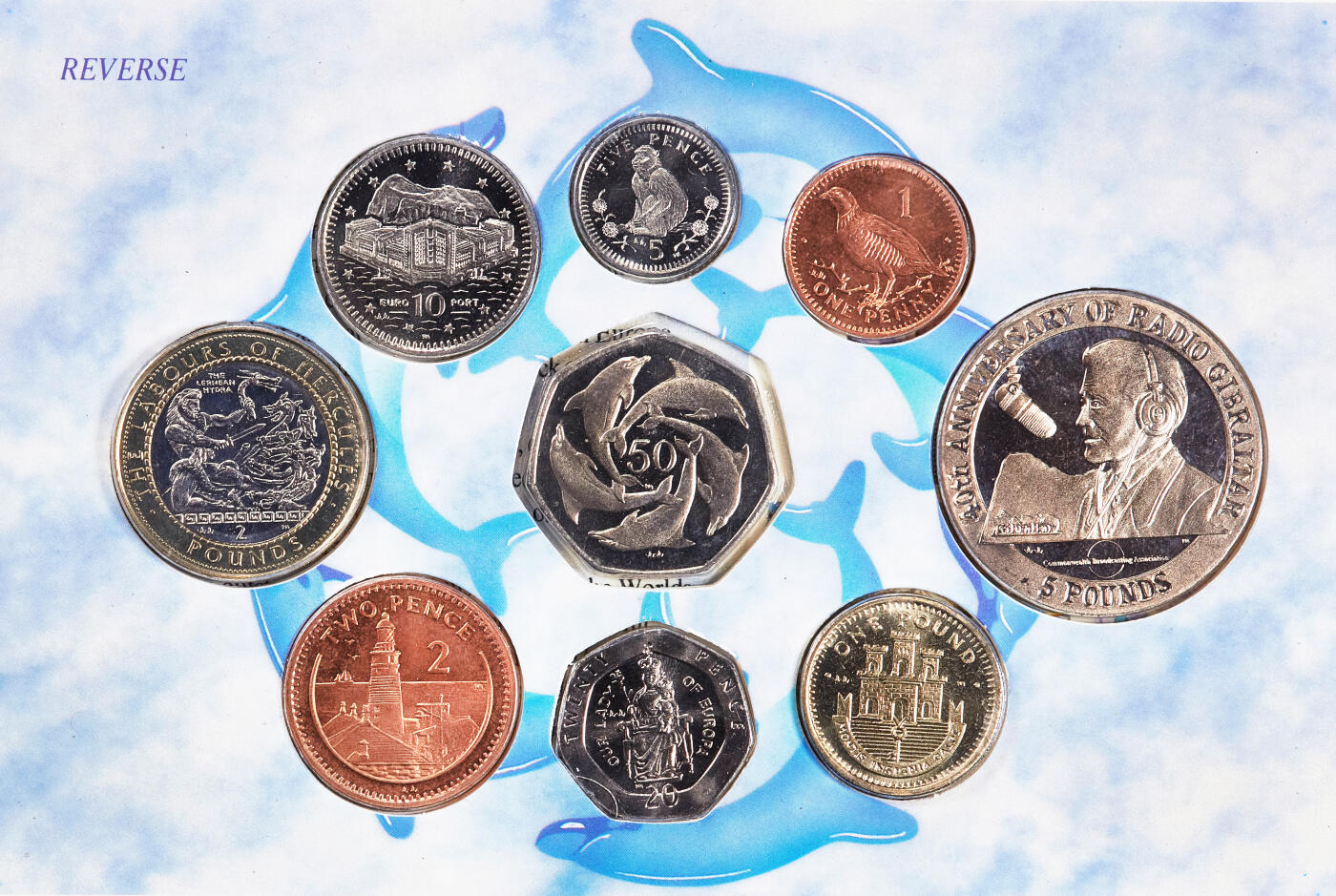 【俄甄集藏】2026年(046)01-07 星期三 晚 19:30 全场包邮 英属直布罗陀1998年1便士-5镑册装硬币9枚全套，全新品相，稀少品种