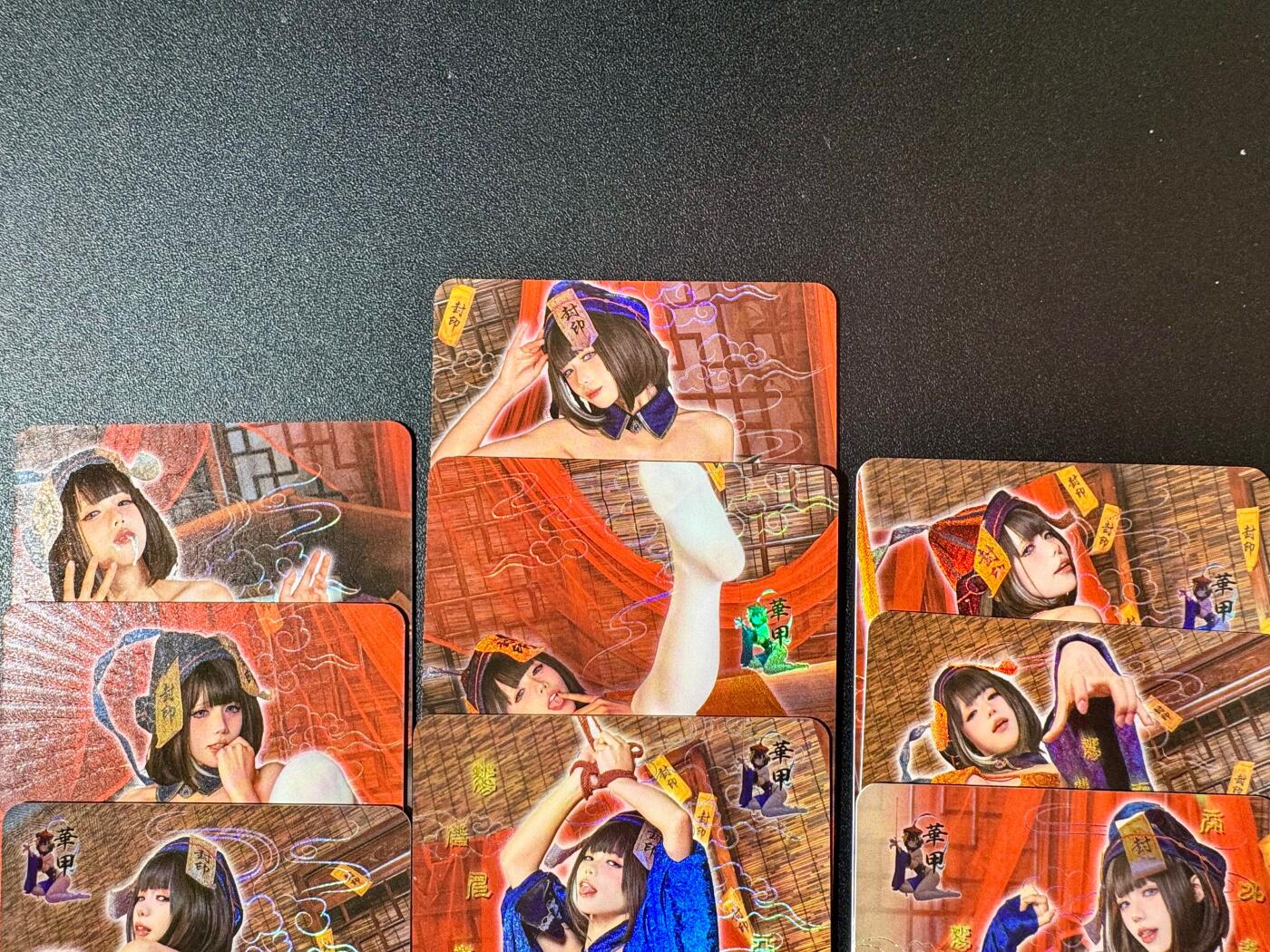 NO.20.5 好又多妹卡大赏，祝你新年旺桃花~只能从此链接进的专场！新店点关注不迷路~每周一站式配齐，方便凑单！（周5晚9点截拍，卖家送拍免费！） 冰狗卡牌 cos卡 华甲僵尸cos 1套9张 折光彩闪