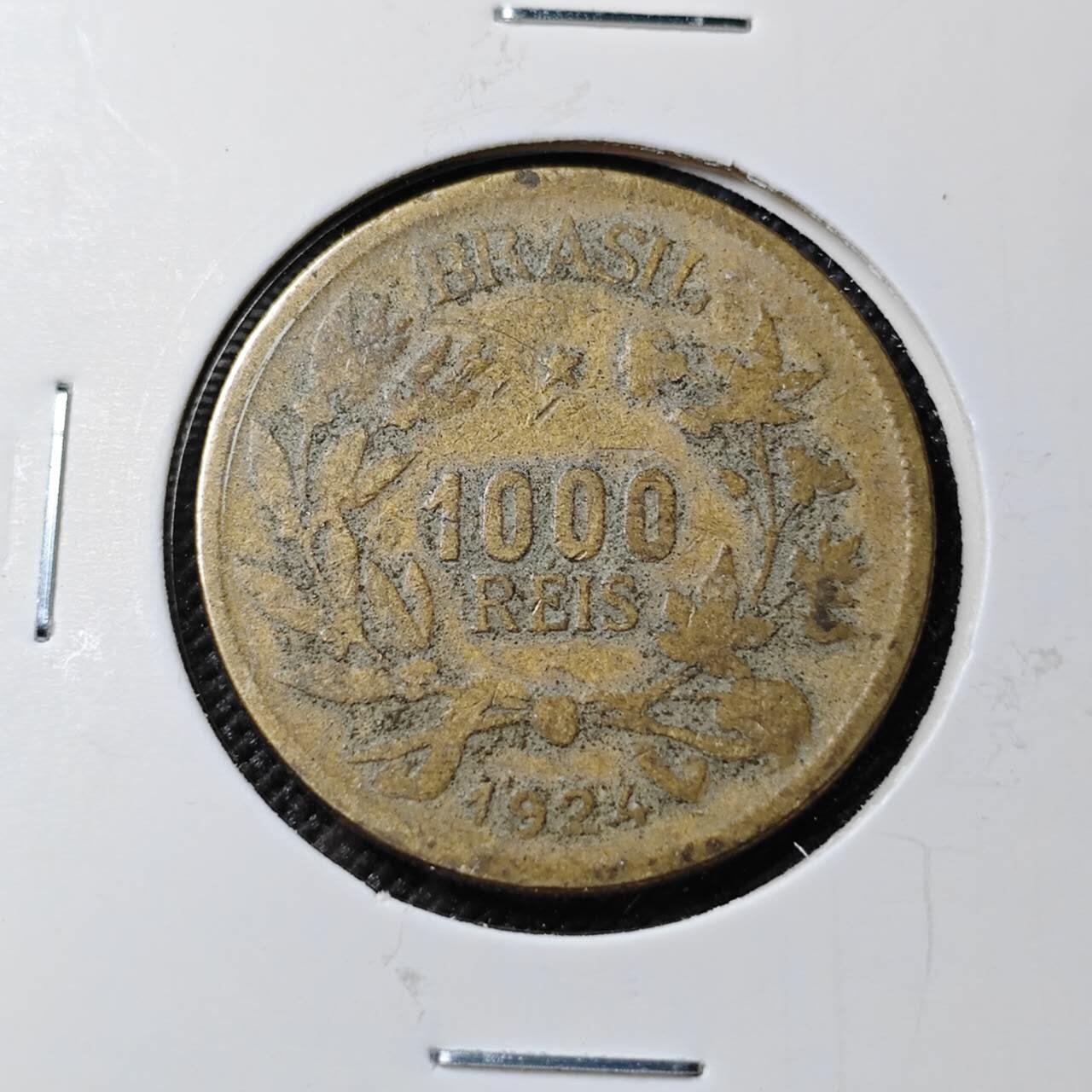 KK钱币收藏小铺  第383期  2月预留时间 周末发货  1924巴西1000瑞尔铜币