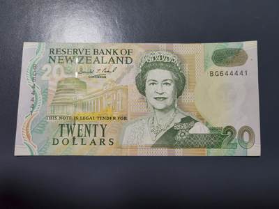 1月2号晚上8点 外国纸币自动截拍第78场 - 新西兰20元 蓝山几乎全新