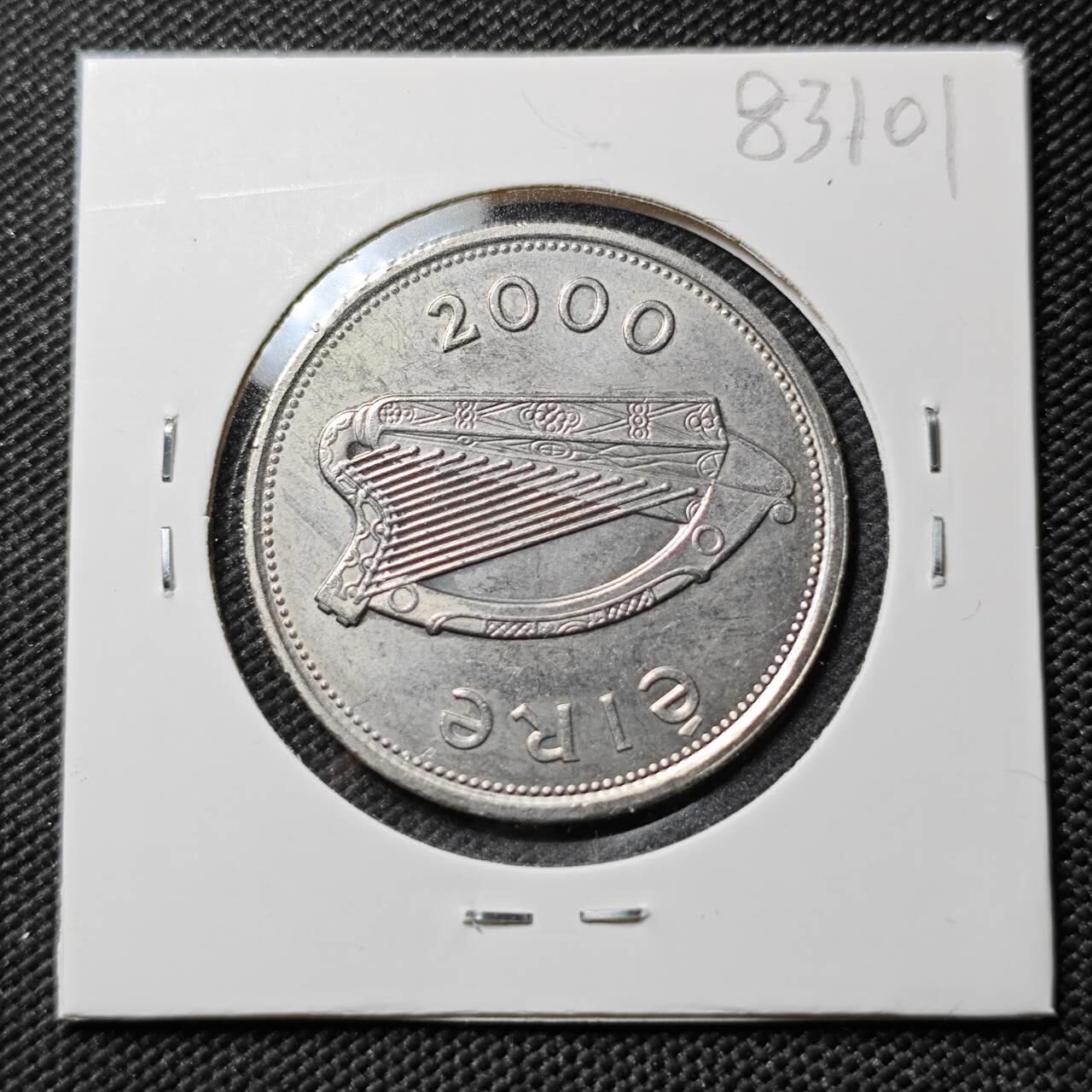 KK钱币收藏小铺  第383期  2月预留时间 周末发货  2000爱尔兰1镑纪念币 少见