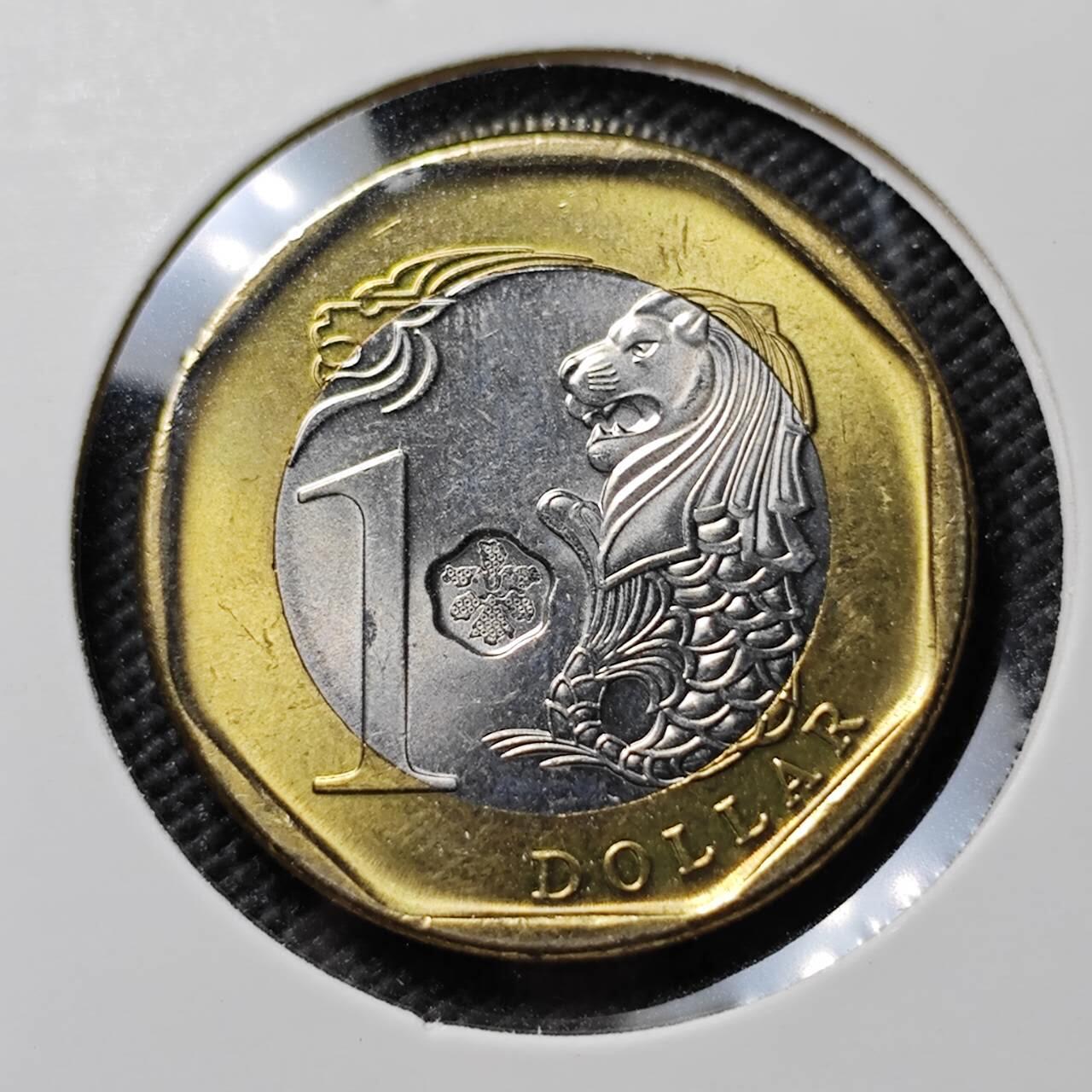 KK钱币收藏小铺  第384期  2月预留时间 周末发货  新加坡1元 好品