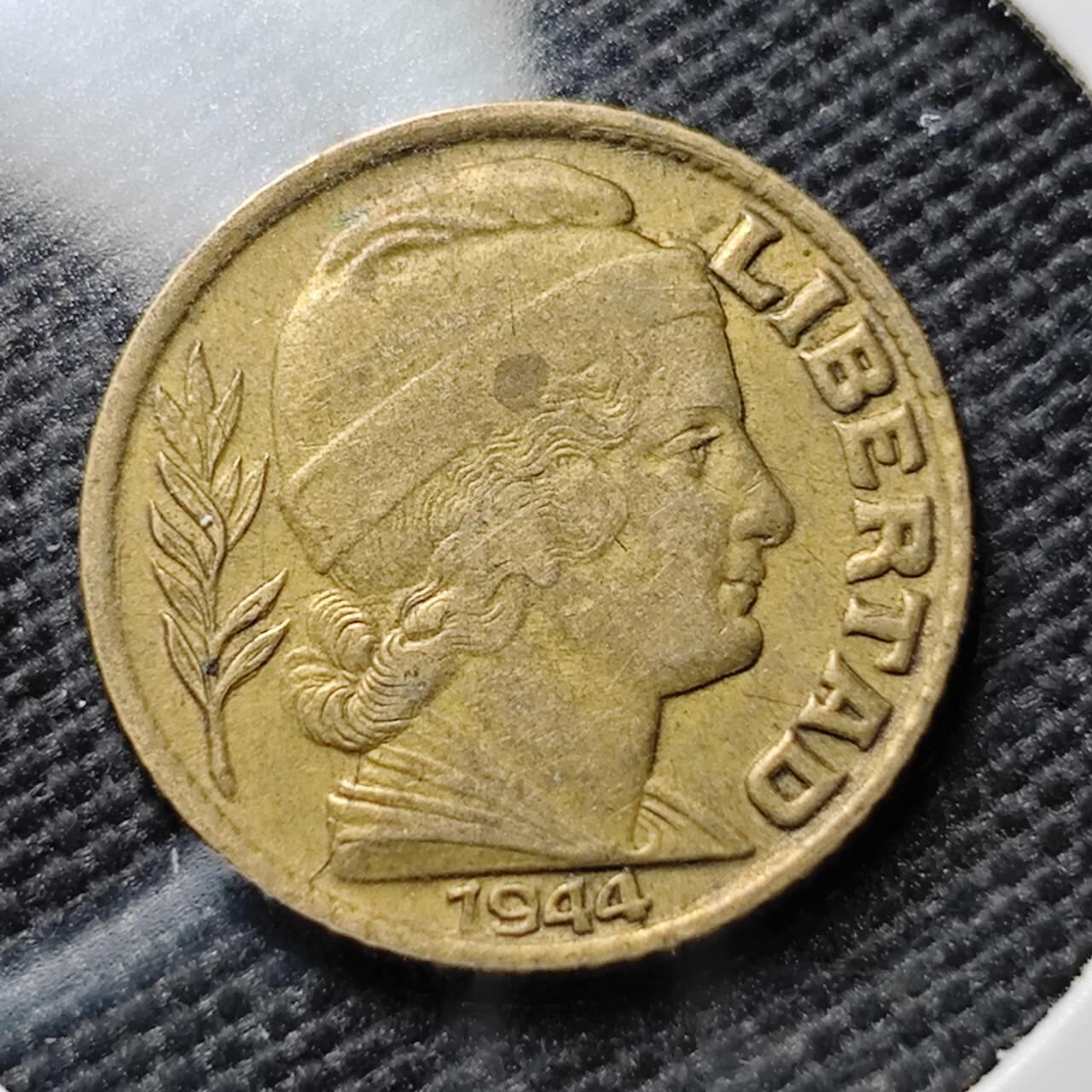 KK钱币收藏小铺  第384期  2月预留时间 周末发货  1944阿根廷5分铜币