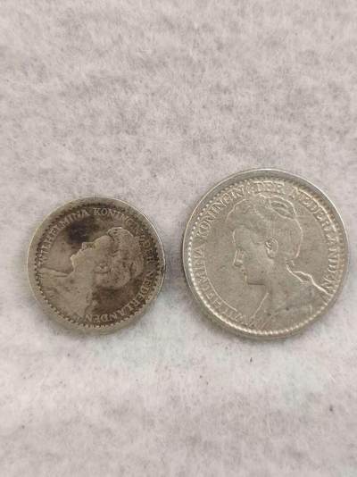 G&W世界散币，银币处理专场（第41场） - 荷兰1917,1918年10,25分银币  2枚