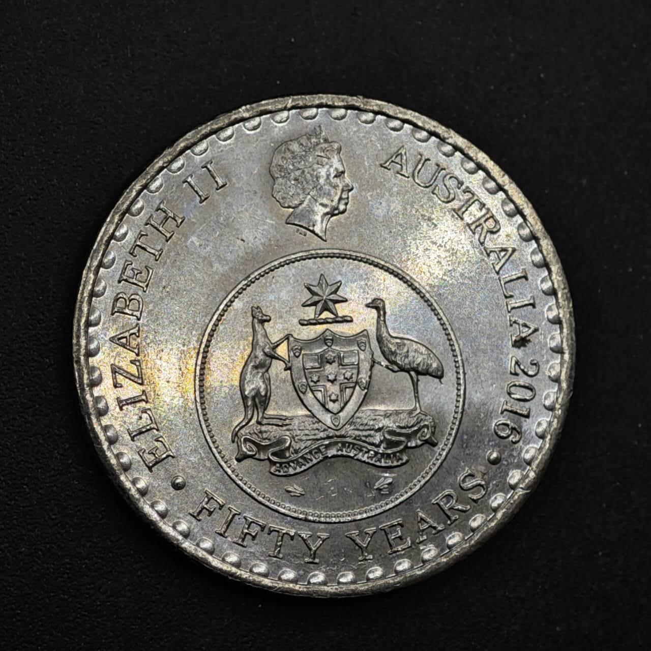 【淘币小摊】限时拍第八百三十九拍  散币银币场  满百包邮可预留两周  周一统一发货  澳大利亚2016年货币50周年20分纪念币